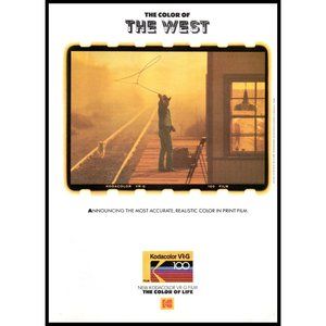 1986 Kodak Kodacolor VR-G Film Vintage Print Ad Train Station Cowboy Wall Art